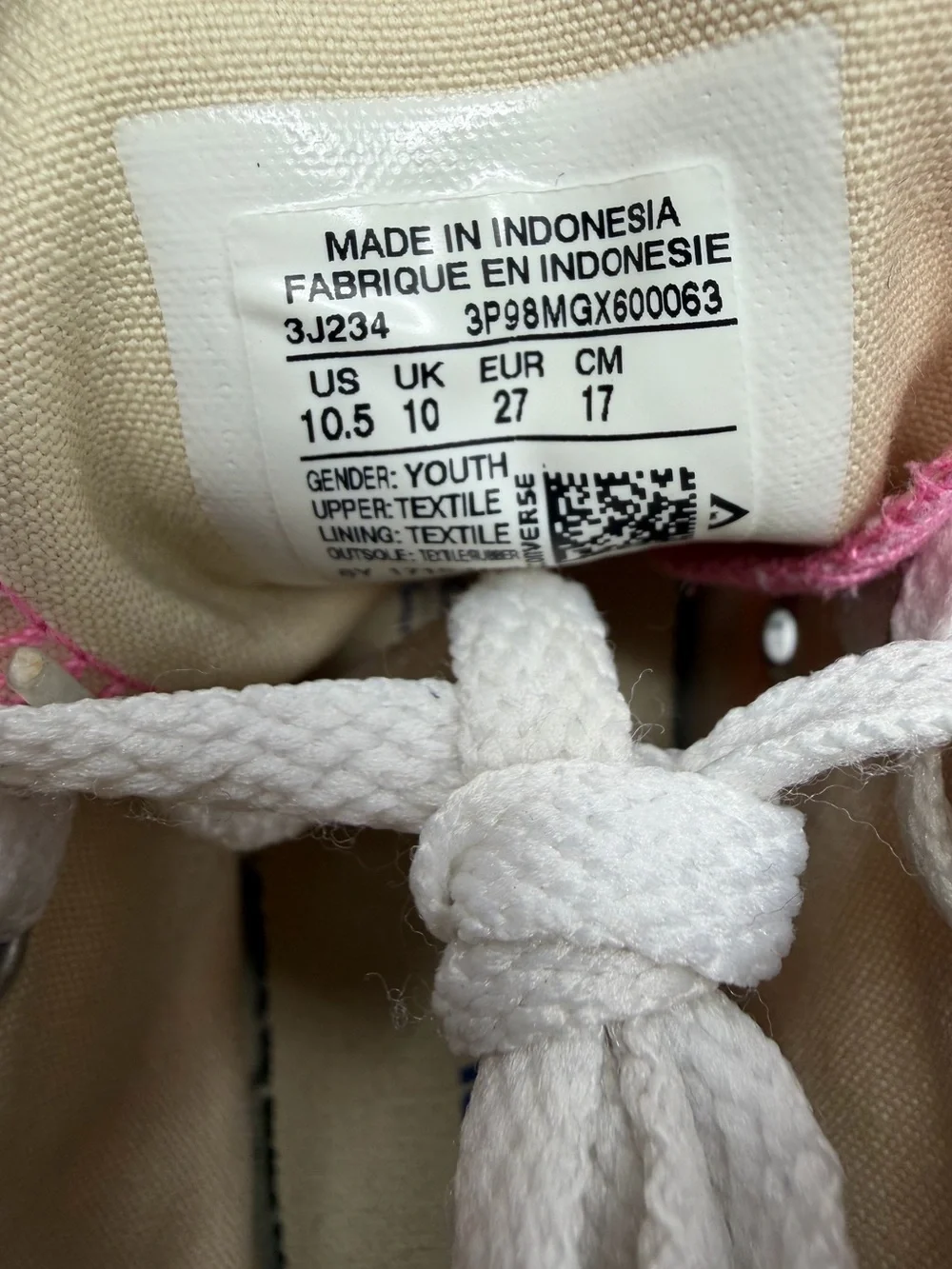 Kids Converse Pink Canvas High-Top Sneakers Sz. 10.5